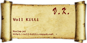 Voll Kitti névjegykártya